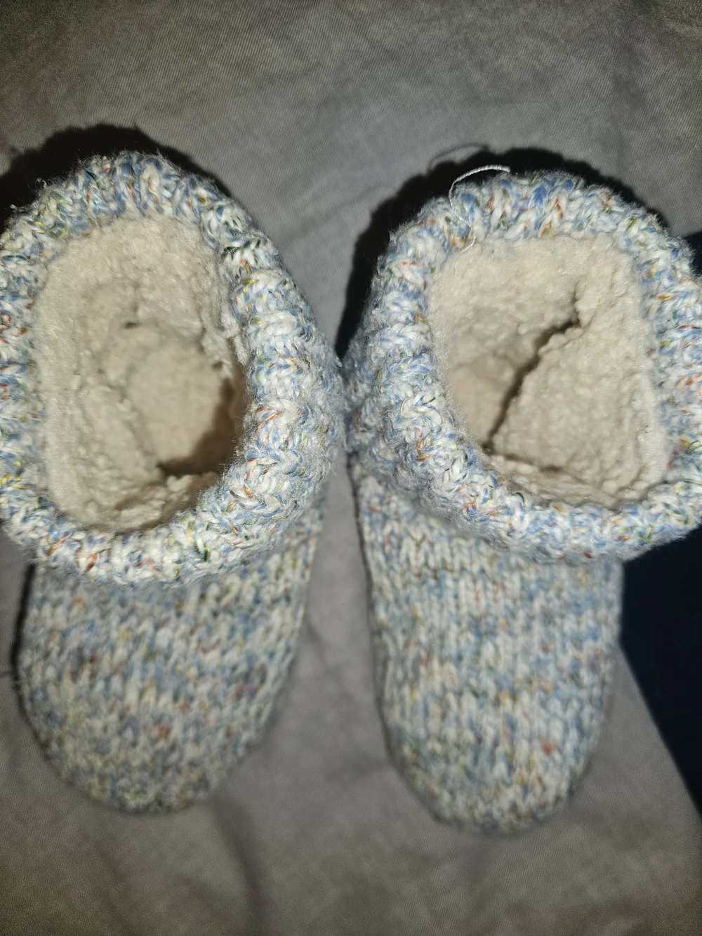 Bombas Speckled Knit Cozy Lined Kids Slipper Booties - Cream Multi